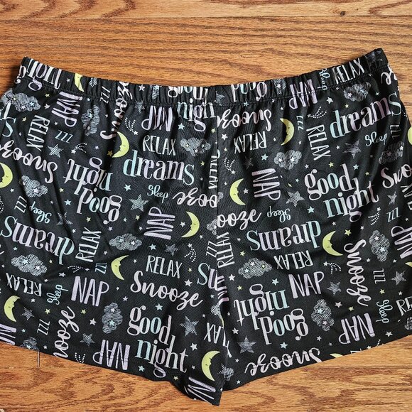 Joyspun WOMEN size L (12-14) Sleep Print Pajama Shorts black - Picture 1 of 5